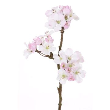 Unechter Apfelblütenzweig OCHUKO mit Blüten, weiß-rosa, 35cm, Ø1,5-4cm