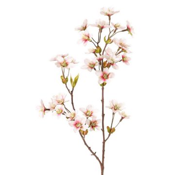 Apfelblütenzweig künstlich SADAKA mit Blüten, weiß-rosa, 85cm, Ø4cm