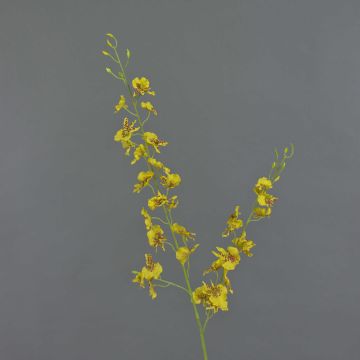 Künstlicher Oncidium Orchideen Zweig TALIAH, gelb, 85cm, Ø3-4cm