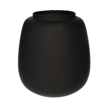 Glas Blumenvase CAYDENCE, schwarz-matt, 20cm, Ø18,2cm