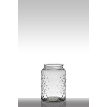 Votivglas ROSIE mit Rautenmuster, transparent, 23cm, Ø16cm Votivglas ROSIE mit Rautenmuster, transparent, 23cm, Ø16cm