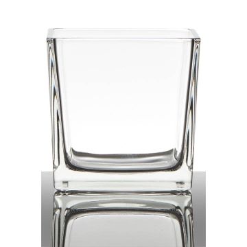 Blumentopf aus Glas KIM EARTH, klar, 12x12x12cm