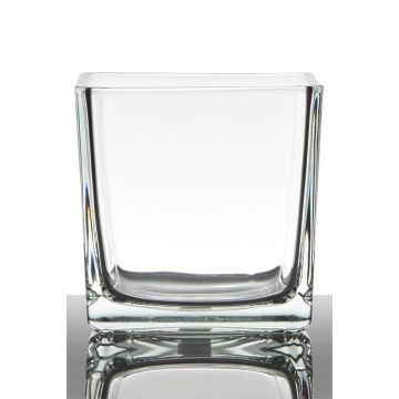 Blumentopf aus Glas KIM EARTH, klar, 14x14x14cm