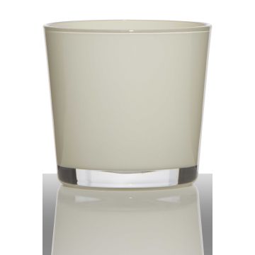 Pflanztopf aus Glas ALENA, creme, 16cm, Ø17cm