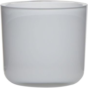 Glas Halter für Kerzen NICK, weiß, 13cm, Ø14cm Glas Halter für Kerzen NICK, weiß, 13cm, Ø14cm
