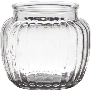 Glas mit Längsstreifen NOLAN, transparent, 10,5cm, Ø11,5cm