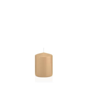 Laternenkerze MAEVA, Stumpen, hellbraun, 8cm, Ø6cm, 29h - Made in Germany