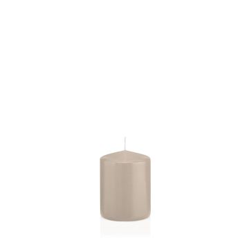 Laternenkerze MAEVA, Stumpen, beige, 8cm, Ø6cm, 29h - Made in Germany