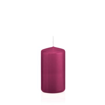 Laternenkerze MAEVA, Stumpen, magenta, 12cm, Ø6cm, 40h - Made in Germany