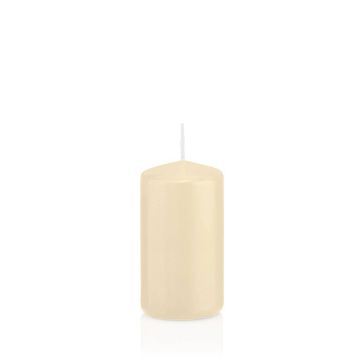 Laternenkerze MAEVA, Stumpen, creme, 12cm, Ø6cm, 40h - Made in Germany