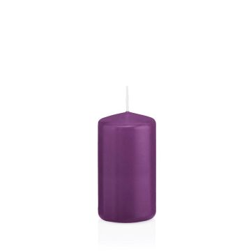Laternenkerze MAEVA, Stumpen, violett, 12cm, Ø6cm, 40h - Made in Germany
