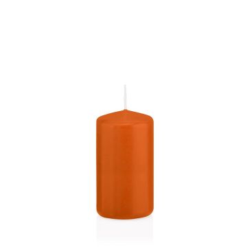 Laternenkerze MAEVA, Stumpen, orange, 12cm, Ø6cm, 40h - Made in Germany