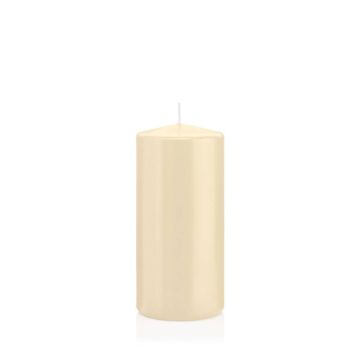 Laternenkerze MAEVA, Stumpen, creme, 15cm, Ø7cm, 63h - Made in Germany