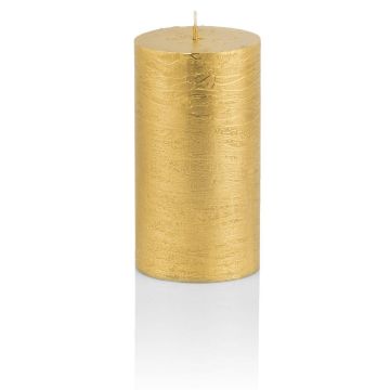 Festliche Kerze MATHILDA, gold, 12cm, Ø5,8cm, 45h - Made in Germany Festliche Kerze MATHILDA, gold, 12cm, Ø5,8cm, 45h - Made in Germany