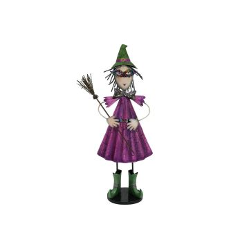 Halloween Dekoration kleine Hexe MYSTERY mit Besen, Hut, 100cm Halloween Dekoration kleine Hexe MYSTERY mit Besen, Hut, 100cm