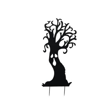 Halloween Dekoration Silhouette Baum SPOOKY TREE, Metall, schwarz, 150cm