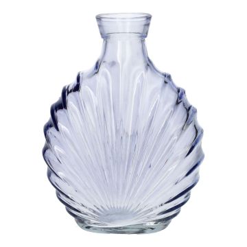Flache Glas Flasche RACHELLE in Muschel-Optik, lavendel-klar, 12,8x5,6x16,8cm Flache Glas Flasche RACHELLE in Muschel-Optik, lavendel-klar, 12,8x5,6x16,8cm