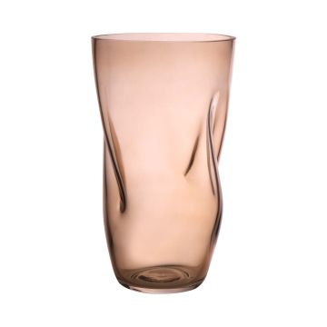 Glas Tischvase NITZIA mit Dellen, beige-klar, 24cm, Ø13,5cm Glas Tischvase NITZIA mit Dellen, beige-klar, 24cm, Ø13,5cm