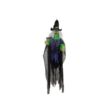 Halloween Gespenst Hexe JACYNTHA, hängend, sprechend, LEDs, 60x30x200cm Halloween Gespenst Hexe JACYNTHA, hängend, sprechend, LEDs, 60x30x200cm