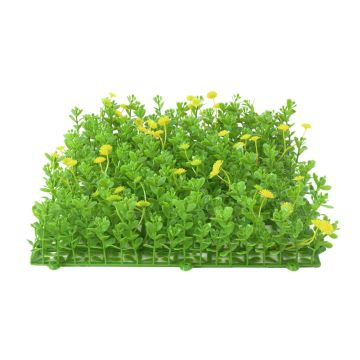 Plastik Buchsbaum Matte / Hecke KEIL mit Blüten, grün-gelb, 25x25cm Plastik Buchsbaum Matte / Hecke KEIL mit Blüten, grün-gelb, 25x25cm