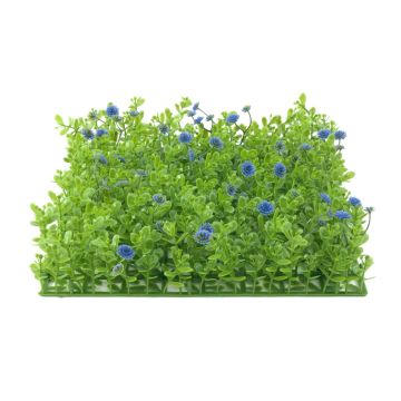 Plastik Buchsbaum Matte / Hecke KEIL mit Blüten, grün-lila, 25x25cm Plastik Buchsbaum Matte / Hecke KEIL mit Blüten, grün-lila, 25x25cm