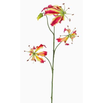 Künstliche Gloriosa TIANA, pink-gelb, 85cm, Ø9-10cm