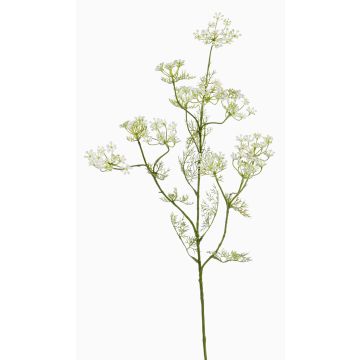 Künstlicher Dillzweig WINCENT mit Blüten, weiß, 80cm, Ø5-7cm