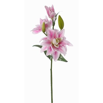 Künstliche Lilie ISALIE, rosa-weiß, 80cm, Ø13-16cm