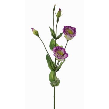 Künstliche Lisianthus JUDIKA, violett-weiß-grün, 70cm, Ø6-7cm