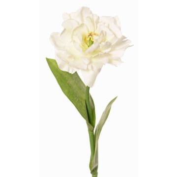 Künstliche Papageien Tulpe STEFANIE, weiß-grün, 65cm, Ø14cm