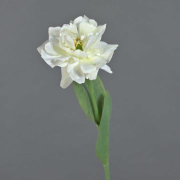 Künstliche Papageien Tulpe STEFANIE, weiß-grün, 65cm, Ø14cm