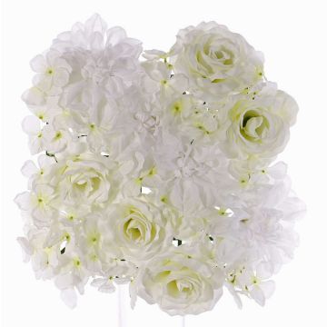 Rose Dahlie Hortensie Deko Matte EVOLET, weiß, 25x25cm