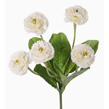 Bellis künstlich HEIKE auf Steckstab, weiß, 25cm, Ø4,5cm