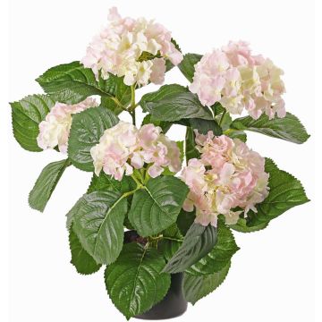 Kunstblume Hortensie TEMARI, weiß-rosa, 40cm, Ø10-12cm
