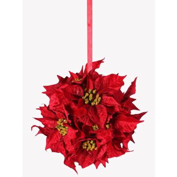 Weihnachtsstern Deko Kugel CATHLIN, rot, Ø25cm