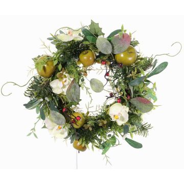 Künstlicher Winterkranz ISABELLE, Orchidee, Apfel, creme, Ø30cm Künstlicher Winterkranz ISABELLE, Orchidee, Apfel, creme, Ø30cm