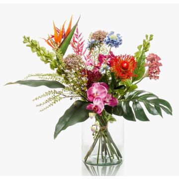 Kunstblumenstrauß FEME, rot-violett, 65cm, Ø40cm