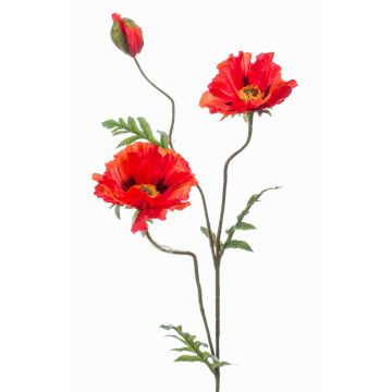 Mohnblume künstlich LOPEZ, rot, 90cm, Ø10-15cm