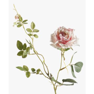 Kunstzweig Rose BEATA, rosa-weiß, 75cm, Ø10cm