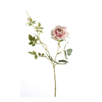 Kunstzweig Rose BEATA, rosa-weiß, 75cm, Ø10cm