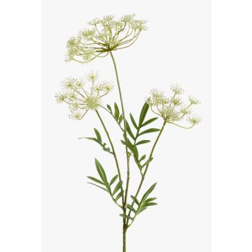 Kunst Dill Zweig HAKIM mit Blüten, weiß, 80cm