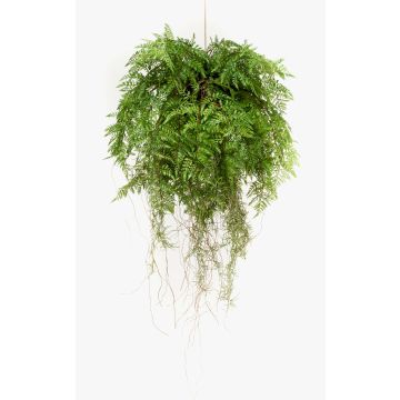 Kunstfarn Boston Farn Blumenampel NILO, Erdball, Wurzeln, 75cm, Ø55cm