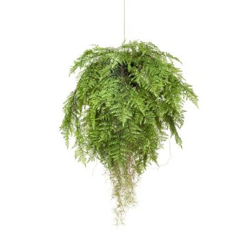 Kunstfarn Boston Farn Blumenampel NILO, Erdball, Wurzeln, 100cm, Ø80cm