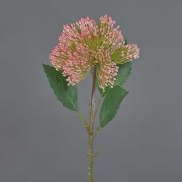 Kunststoff Blume Sedum telephium Blüte JICAMA, rosa-grün, 45cm, Ø12cm