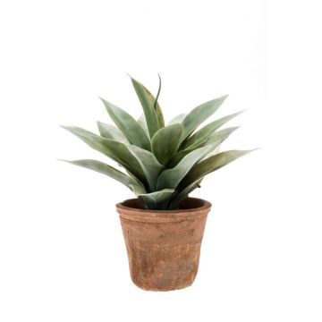 Kunst Sukkulente Drachenbaum-Agave DESIREE im Terracotta Topf, grün, 20cm, Ø25cm