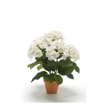 Kunstpflanze Hortensie JONE im Tontopf, creme, 40cm