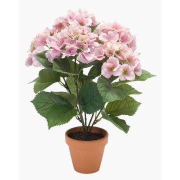 Kunstpflanze Hortensie JONE im Tontopf, rosa, 40cm