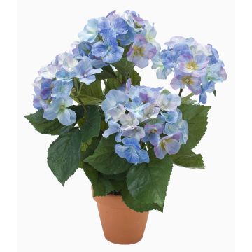 Kunstpflanze Hortensie JONE im Tontopf, blau, 40cm