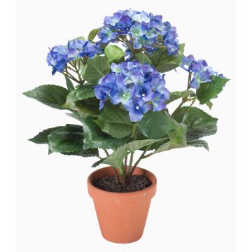 Kunstblume Hortensie LAIDA im Tontopf, blau, 35cm
