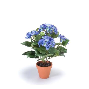 Kunstblume Hortensie LAIDA im Tontopf, blau, 35cm